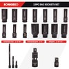 SONIGEKO Socket Set 1/2" Drive Impact Socket Set,19-Piece 6 Point