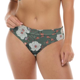 Body Glove Women's Standard Contempo Full Coverage Bikini Bottom Swimsuit, Aurora Blossom