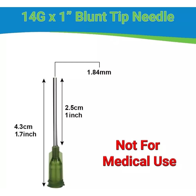 Unbranded Blunt Tip Needles 14G x 1" - Luer Lock