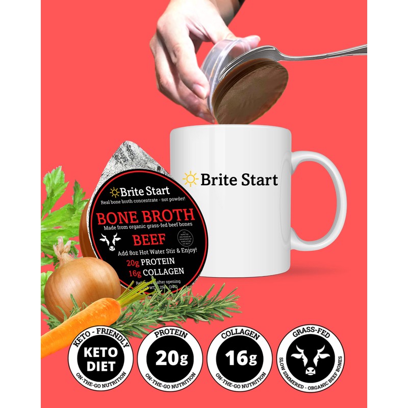 Brite Start Bone Broth - Beef Bone Broth - 12