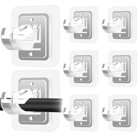 Timotech Set de 8 Soportes para Barra de Cortina, Soportes de Cortina de Plástico, Soportes para Cortina Autoadhesivos, Ganchos de Barra de Cortina Ajustables para Baño, Cocina, Hogar (Transparente)