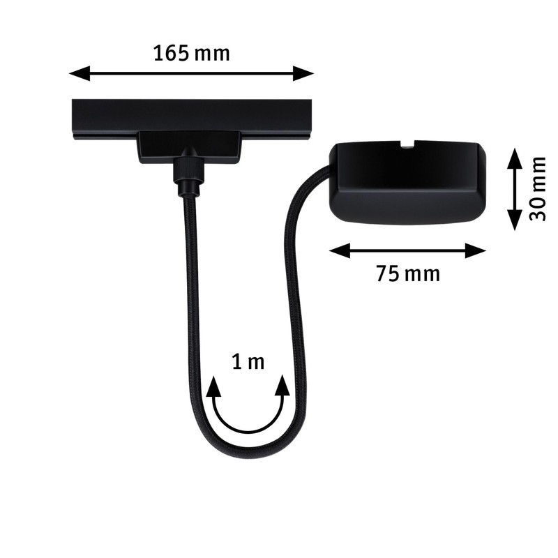 Paulmann 96916 URail cable infeed 1m max. 1000W black matt