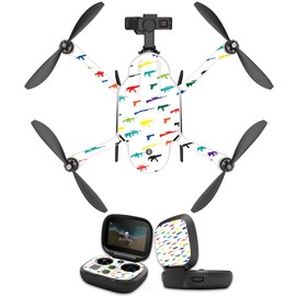 MightySkins Skin Compatible with GoPro Karma Drone Headphones wrap Cover Sticker Skins Fun Guns