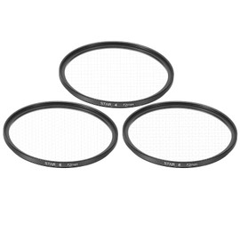 sourcing map 72mm Star Lens Filter, 1 Set Starburst Lens Filter 4 Points 6 Points 8 Points Star Camera Lens Filter for Night Scenery Glassworks