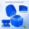 JMU Denture Case, Denture Cup for Soaking Dentures with Strainer