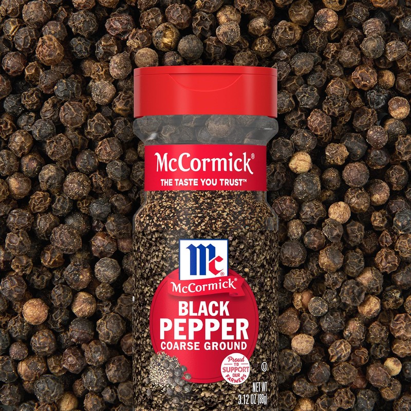 McCormick Black Pepper, Coarse Ground, Non GMO, Hand-Harvested, Enjoy Distinctive