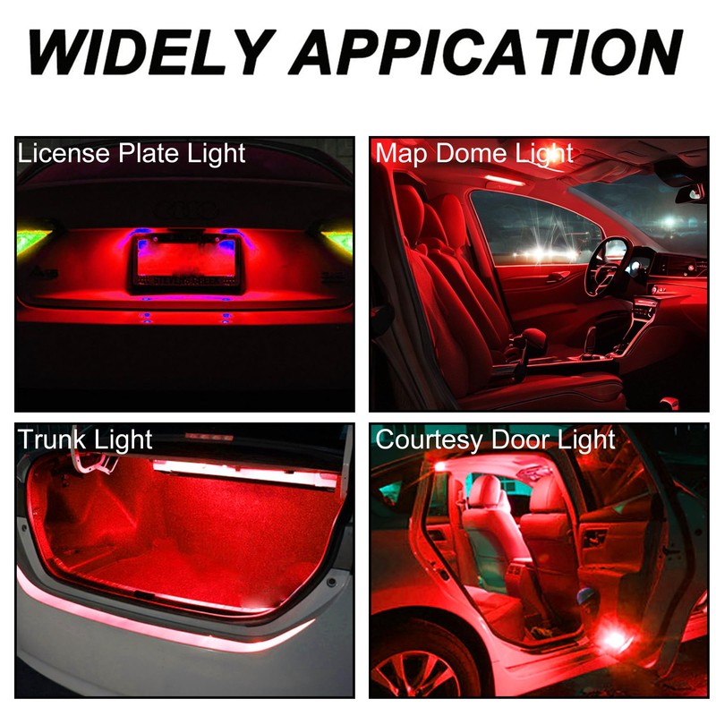 GLOFE T10 194 168 Dash Instrument White LED Light Bulbs