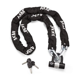 AKM Security Bike Chain Lock 12mm Heavy Duty Cut Proof Bicycle Chain Locks Anti-Theft Disc Lock with 3 Keys 16mm U Lock,6-Feet Motorcycle Chain Lock Black,Scooter,Motorbike,Generator, Gates