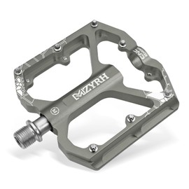 MZYRH Mountain Bike Pedals MTB Pedals, 9/16 Inch 3 Bearing Bicycle Pedals, Non-Slip Lightweight Aluminium Alloy Bicycle Platform Pedals for Mountain Bike, Road Bike (Silver)