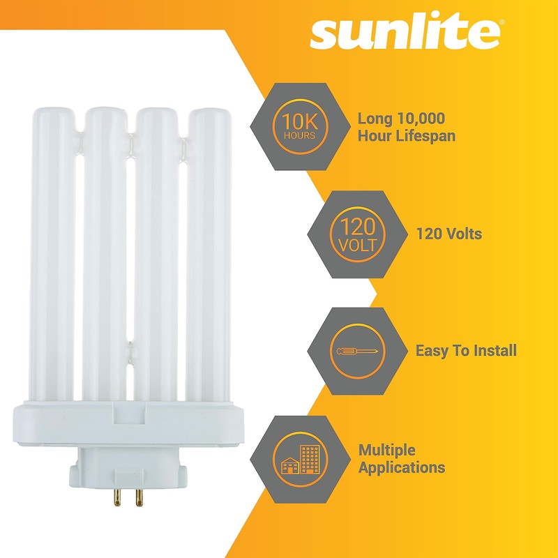 Sunlite 40530 FML27/30K/2PK Quad Tube Plug-in Compact Fluorescent Lamp, FML