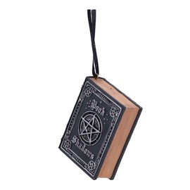 Nemesis Now Book of Shadows Hanging Ornament 7.2cm, Resin, Black, Book of Shadows Hanging Ornament, Baroque Design, Perfect For Witch Lovers, Cast in the Finest Resin, Expertly Hand-Painted