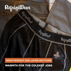 RefrigiWear Heavyweight Stretch Jersey Knit Base Layer Bottom (US, Alpha, X-Large, Regular, Regular, Black)