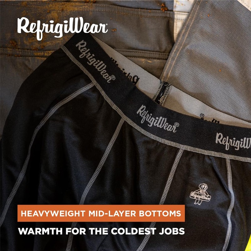 RefrigiWear Heavyweight Stretch Jersey Knit Base Layer Bottom (US, Alpha,