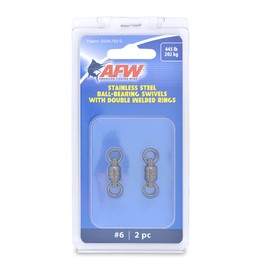 American Fishing Wire 6 rodamiento de Bolas de Acero Inoxidable giratorios (2 Piezas), Negro, 201.8 Kilogram