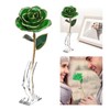 Forever Green Rose 24K Real Artificial Flower with Leaf and