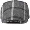 Mens Adjustable Plaid Newsboy Cabbie Golf Beret Flat Hat Cap