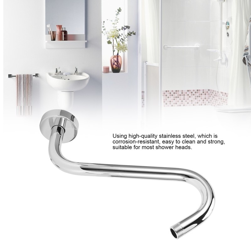 NPT1/2 Shower Arm SShape 8in Stainless Steel Electroplating Shower Head