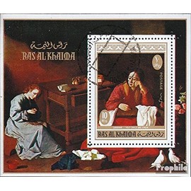 Ras AL Khaimah miniature sheet AD 95A (complete.issue.) fine used/cancelled 1970 that Life the holy. Virgo Maria (Stamps for collectors) Christianity
