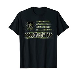 Vintage Proud Army Pap Camo American Flag Veteran Gift T-Shirt