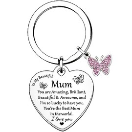 HULALA Best Mum Keyring Keychain Key Ring Gifts For Mothers Day Birthday Christmas Mother Mummy Keepsake Presents From Daughter Son