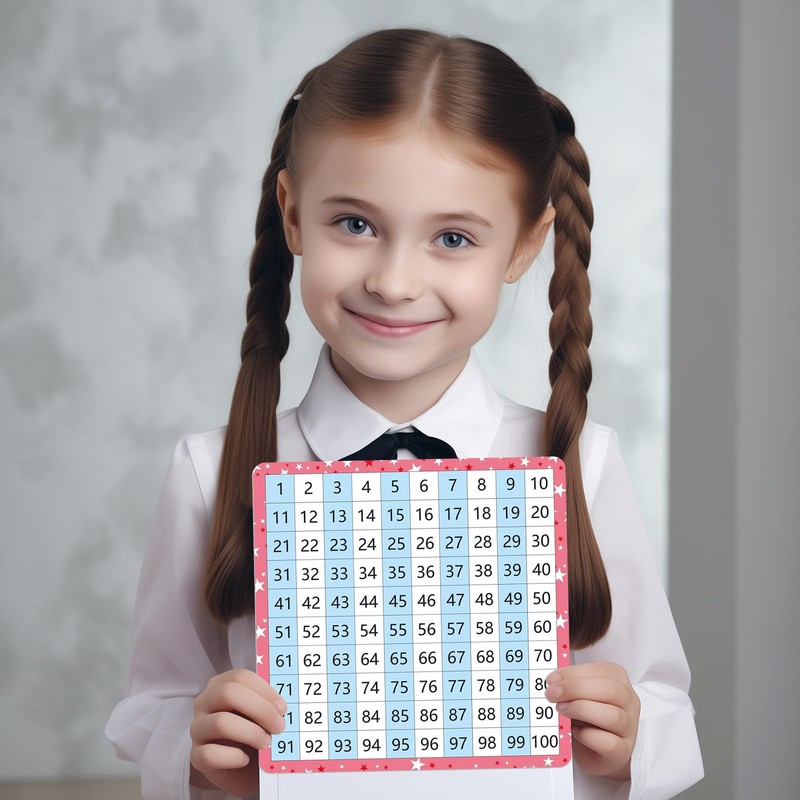 10 Pack Dry Erase Math Hundred Board Card Laminated Double