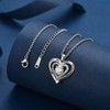 YAUFUZE I Love You Forever Heart Platinum Plated Necklace, White
