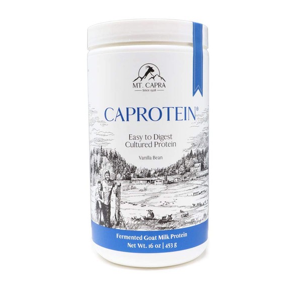 MT. CAPRA SINCE 1928 Caprotein | Casein Protein Concentrate, Fermented Goat Milk Protein from Grass-Fed Pastured Goats, Extremely Easy to Digest - 1 Pound