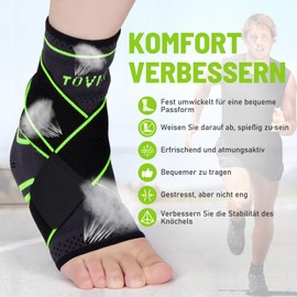 TOVIKI Ankle Brace - Professional Ankle Support for Women/Men, Foot Brace Ankle for Weak Joints, Sprained Joint and Arthritis, Plantar Fasciitis, Sports Protect (M)