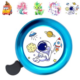 Children's Bicycle Bell, Children's Bicycle Bell for Boys / Girls, for Bicycle Balance Bike Scooter Tricycle, Mountain Bike, Children's Bicycle Bell Girls Boys (Bells + 6 Stickers) (Blue)