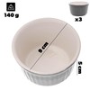 KADAX Soufflé Moulds Set, 3 Pieces, Diameter 9 cm, Crème