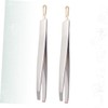 Baluue 3sets Stainless Steel Eyebrow Tweezers Clamps Flat Oblique Mouth
