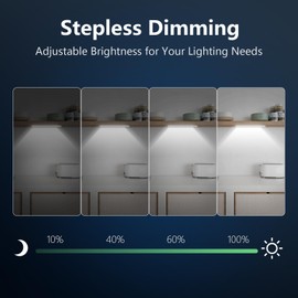 RUIKORING Under Cabinet Lighting, 3 Colors, Motion Sensor Light Indoor, LED Rechargeable Closet Lights Battery Operated, Dimmable Night, Stick-On Magnetic Cabinet Lights for Kitchen Stairs Bedroom