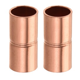 YOKIVE 2 Pcs Copper Coupling, Plumbing Straight Copper Fitting Coupler Welding Joint Connector Adapter, Great for HVAC, Air Conditioner (1/4" Inner Dia.)