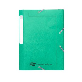 Exacompta - Ref 5263Z - Europa - Elasticated Filing Box, A4, 25mm Spine, Holds A4 Documents, Flat-Packed for Storage, Easy Assembly, Secure Elastic Straps, Spine Label - Green