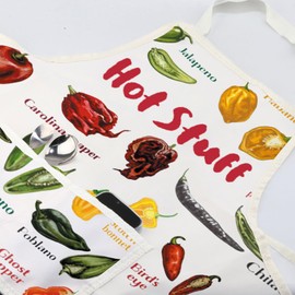JXGZSO Hot Stuff Chili Pepper Apron Cooking Chef Apron with Adjustable Neck Spicy Food Lover Gift Kitchen Cooking Gift (CA Hot Stuff Apron)