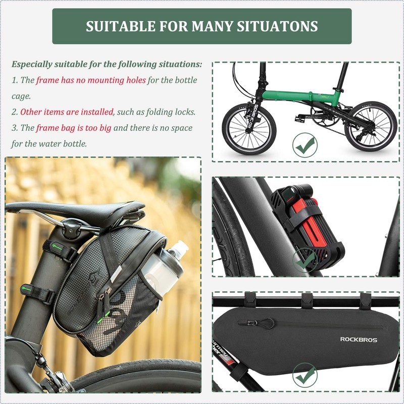 Rockbros Bicycle Saddle Bag with Bottle Holder Waterproof Scratch-Resistant Reflective