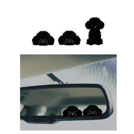 3 PCS Cute Puppies Mirror Sticker for Car, Rearview Mirror Vinyl with Cute Dogs, Car Interior Acceesories, Car Window Decals for Women, Small Decals for Spaces (Dog)