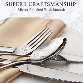 12 Pcs Tablespoons Set, Top Food Grade Stainless Steel Spoons Silverware Set, Dessert Spoons, Mirror Finish & Dishwasher Safe