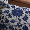 D (45X45cm) Decorative Hamptons Oriental Blue Floral Linen Cushion Cover
