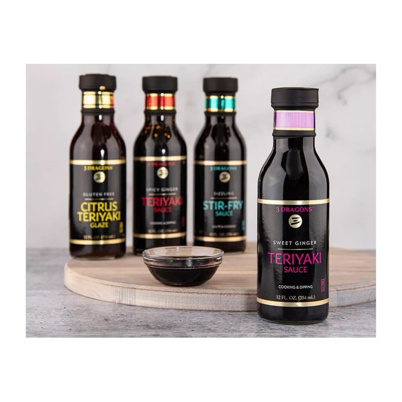 3 Dragons Sweet Ginger Teriyaki Cooking and Dipping Sauce 12oz