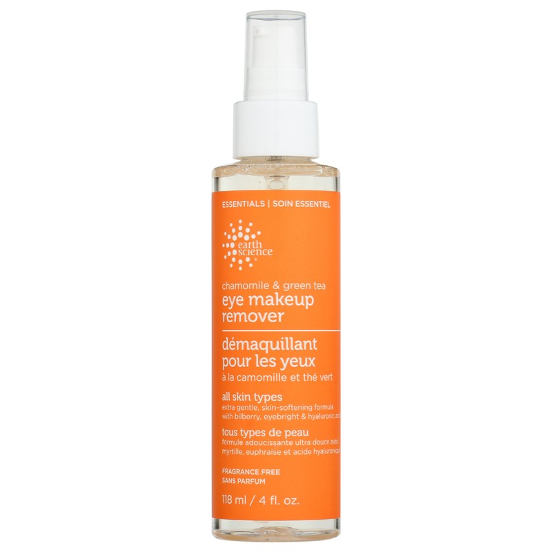 Earth Science, Makeup Remover Eye Chamomile Green Tea, 4 Fl