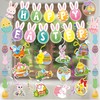 45 Pcs Happy Easter Banners Garland Easter Decorations for Office