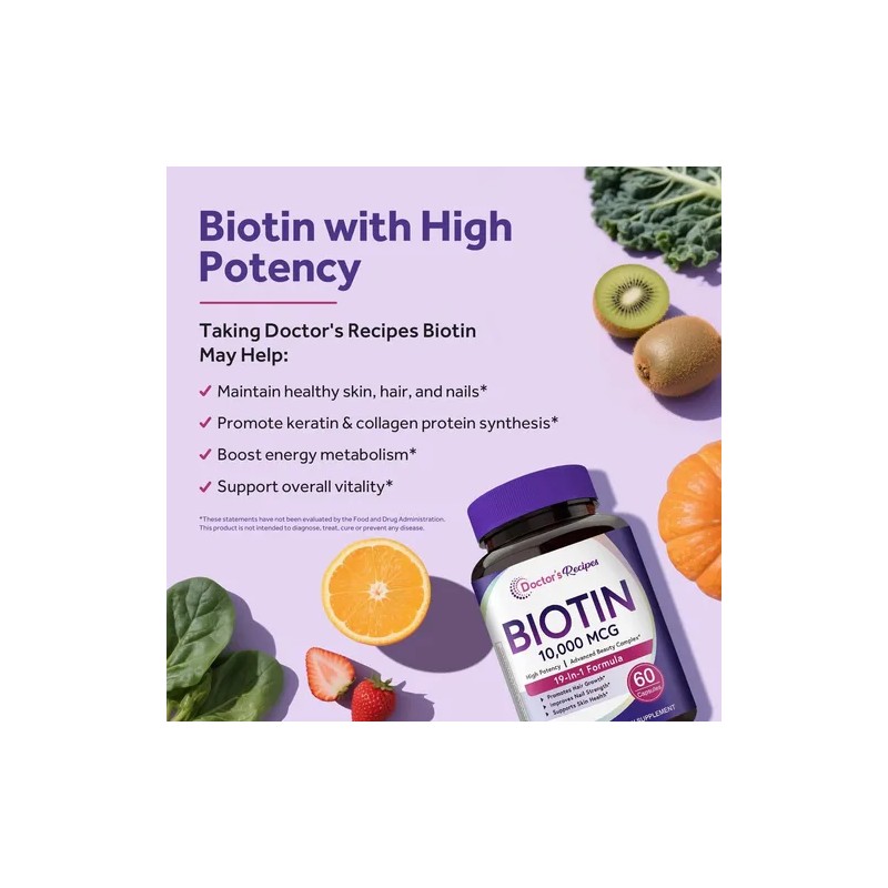 Biotin 10000 Mcg Doctor's Recipes Cabello Piel Uñas