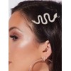 Snake-Shaped Hair Clips - Women's Retro Alloy Rhinestone Flat Clamps,