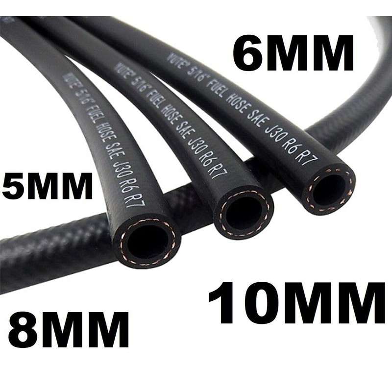 MAIL MORE Braided Fuel Hose - 6mm, 10mm ID (1m-5m),