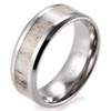 SHARDON Men's 8mm Beveled Edge Titanium Wedding Ring with Real