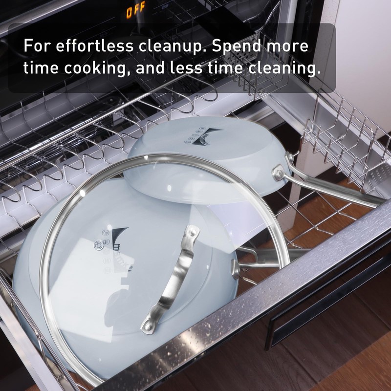 MsMk 5-Piece Ceramic Non Stick Pans Set 8, 10, 12