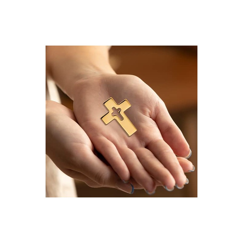 Pin Cross Gold-Plated 2 x 1.5 cm, Christian Jewellery for