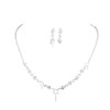Kara Nicole Sparkling Silver Wedding Bridal Crystal Diamante Rhinestone Necklace