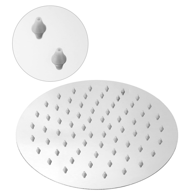 QWORK® 8-Inch Rainfall Shower Head, 360° Adjustable Shower Head, Round